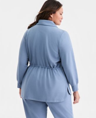 Style & Co Plus Size Lux Soft Fleece Anorak Knit Jacket