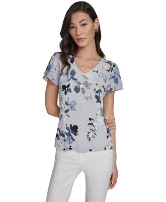 Women's Printed V-Neck Top