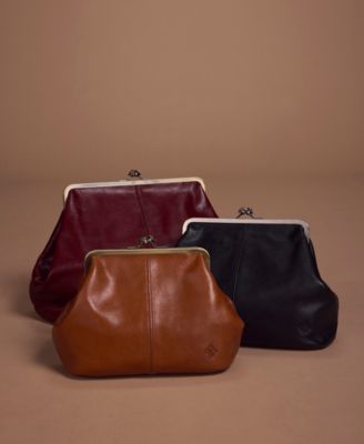 Suede Sofia Frame Medium Kisslock Crossbody Bag