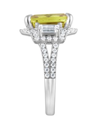 Certified Lab Grown Yellow and White Diamond Solitaire Ring (7-1/4 ct. t.w.) in 14k White Gold