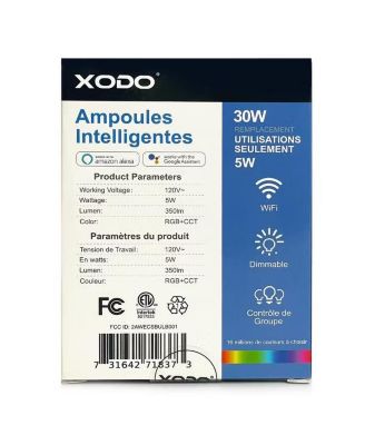 LB4 Smart Wi-Fi A19 Candelabra LED Bulbs, Dimmable, App & Voice Control (2-Pack)