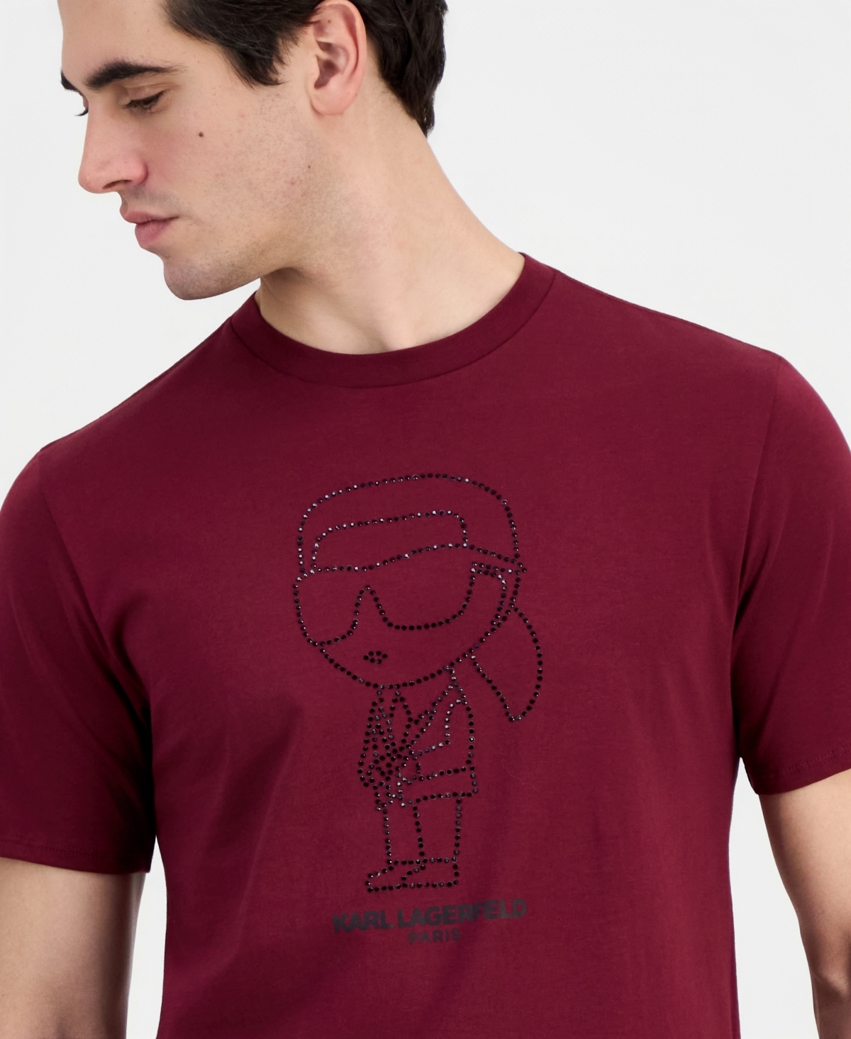 Karl Lagerfeld Paris Men's Rhinestone Outlined Tee
