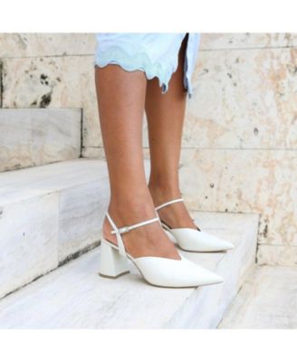 Women's Amal White Customizable Bridal V Mule