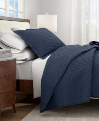 Detailed Channel Stitch Microfiber Quilt Set With Shams