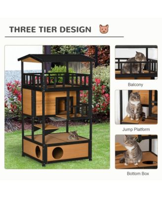 Feral Cat House, Outdoor Kitten Condo, w/ Asphalt Roof, Escape Door