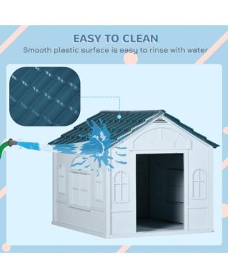 Plastic Dog House W/ Door, Easy to Assemble, for M and S Dogs