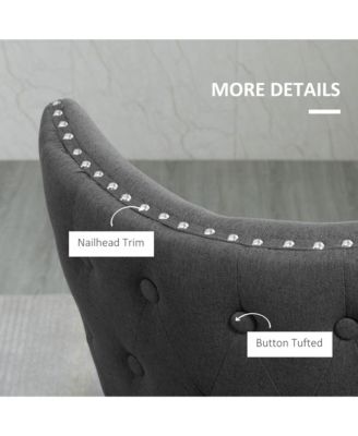 Dining Chairs Set of 2 with Wing Backrest Rubber Wood Legs Charcoal