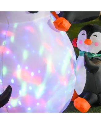 6' Lighted Snowman 3 Penguin Inflatable Yard Decor Holiday
