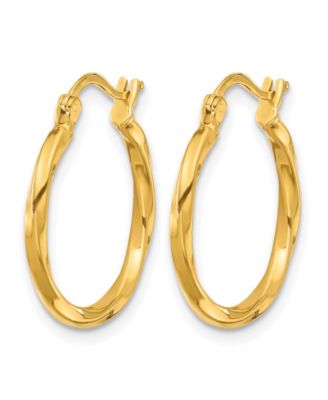 Twisted Hoop Earrings in 24k Yellow Gold