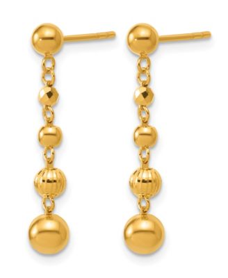 Macy's - Beaded Drop Earrings in 24K Yellow Gold