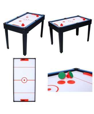 5-in-1 Multi-Game Table with Foosball, Billiards, Ping Pong, Hockey & Basketball, Black MDF Indoor Sports Table for Kids and Adults-Rbied