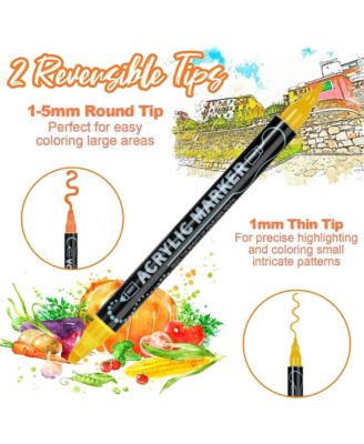 12 Colors Double-Ended Acrylic marker, stackable color marker for Wood.