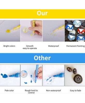 28 Colors Markers Pens Set, Nail Art Graffiti Pens, Fineliner Paint Pens for Rocks, Glass, Drawing, Fabric, Wood and DIY Crafts