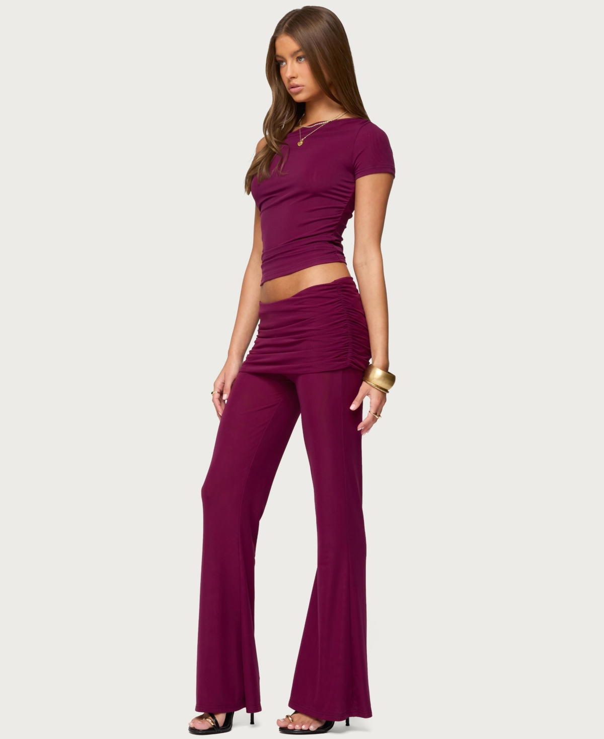 Edikted Women's Halli Fold Over Mini Skirt Pants