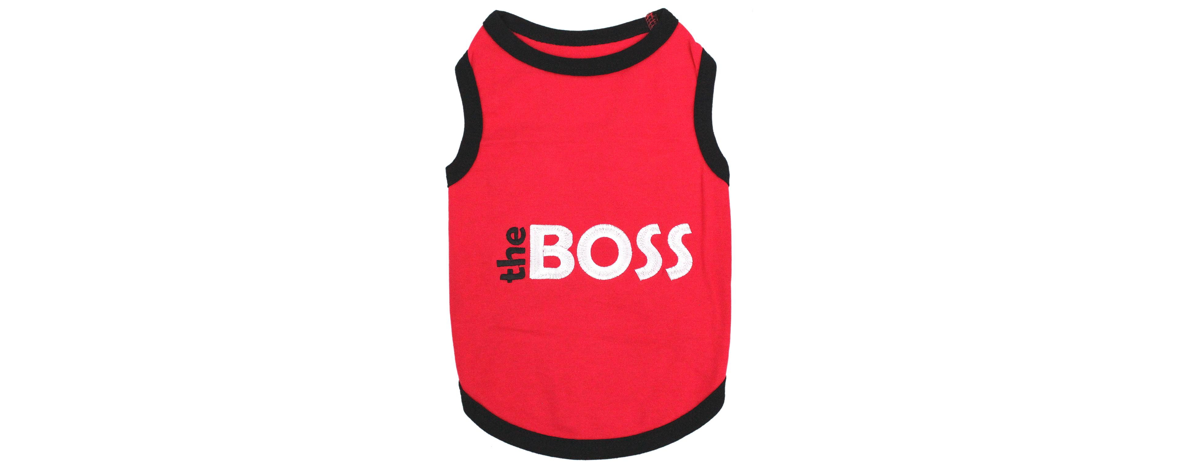 Parisian Pet The Boss embroidered dog t-shirt