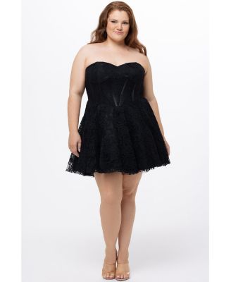Women's Strapless Lace Bustier Party Dress