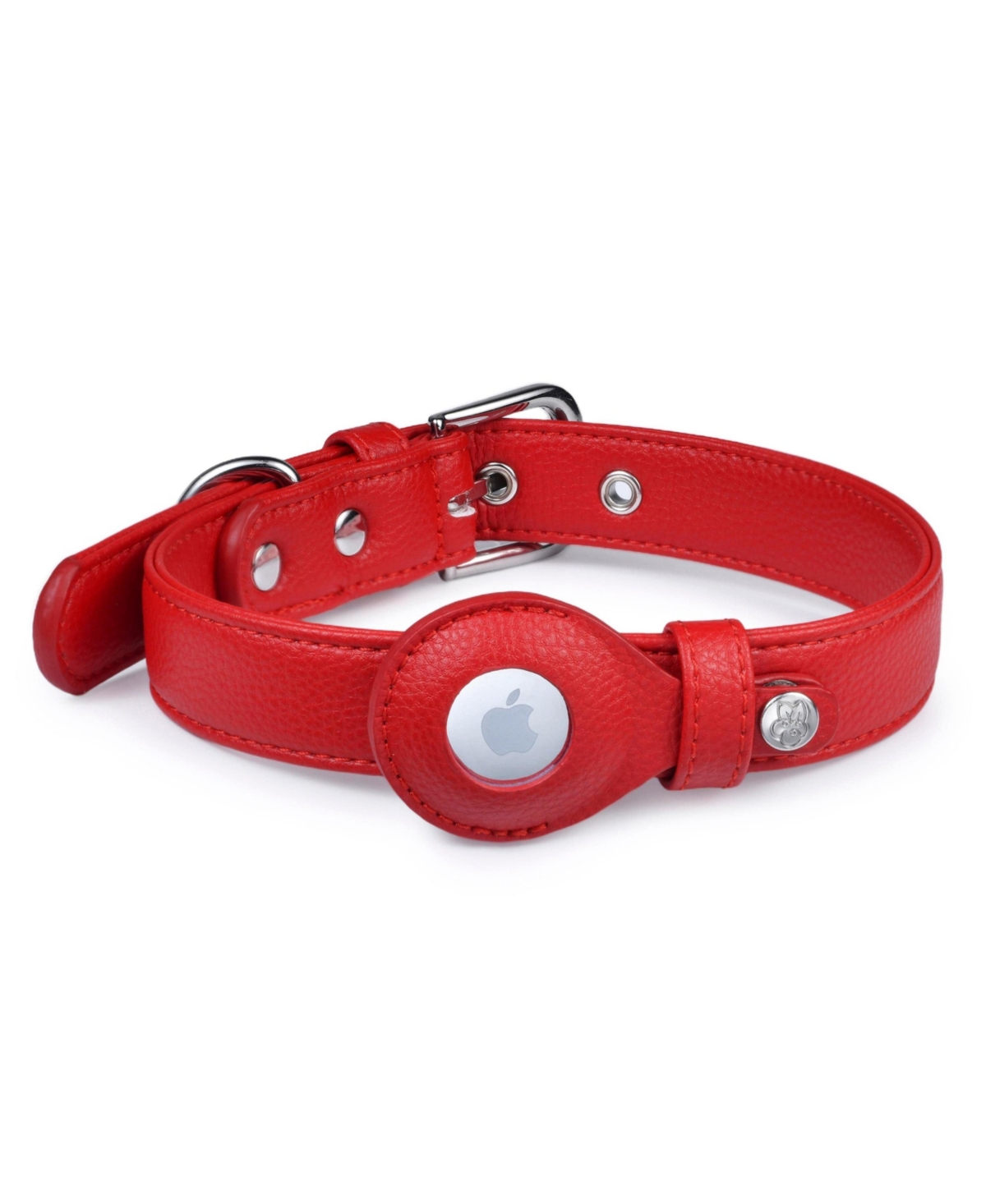 Blueberry Pet Silver-Powered Freshness Microfiber Leather AirTag Dog Collar Classic Black