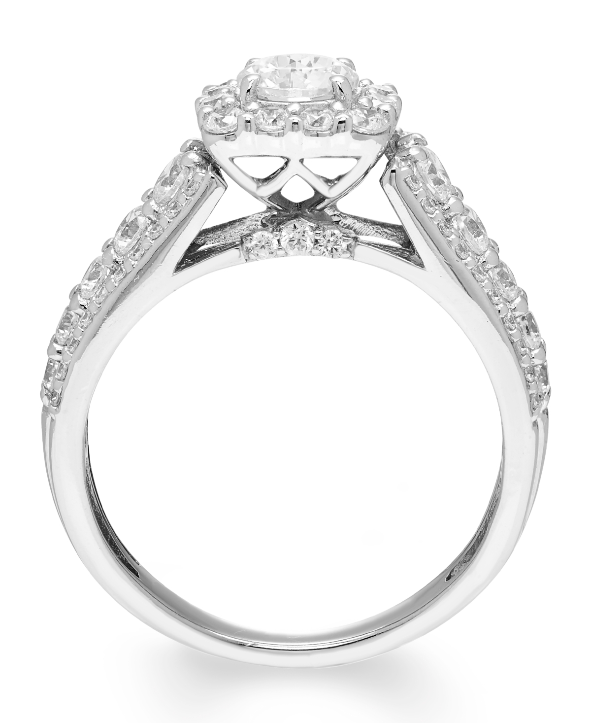Macy's Diamond Halo Bridal Ring Set (2 ct. t.w.) in 14k White Gold