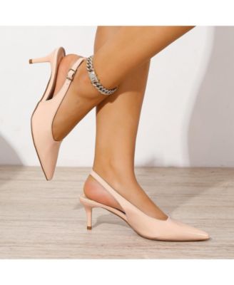 Fancy Slingback Kitten Heels