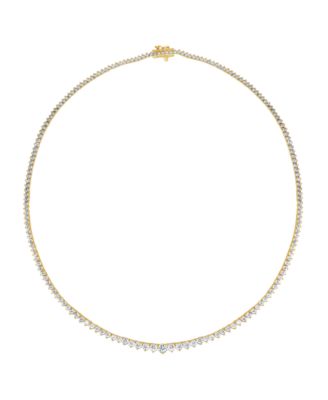 Diamond (3 ct. t.w.) Necklace in Sterling Silver with Micron Plating