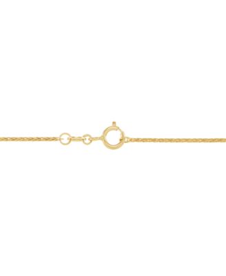 Solid Wheat Chain Necklace in 14k Yellow Gold