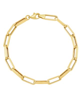 Macy's - Hollow Paperclip Chain Bracelet in 14K Yellow Gold