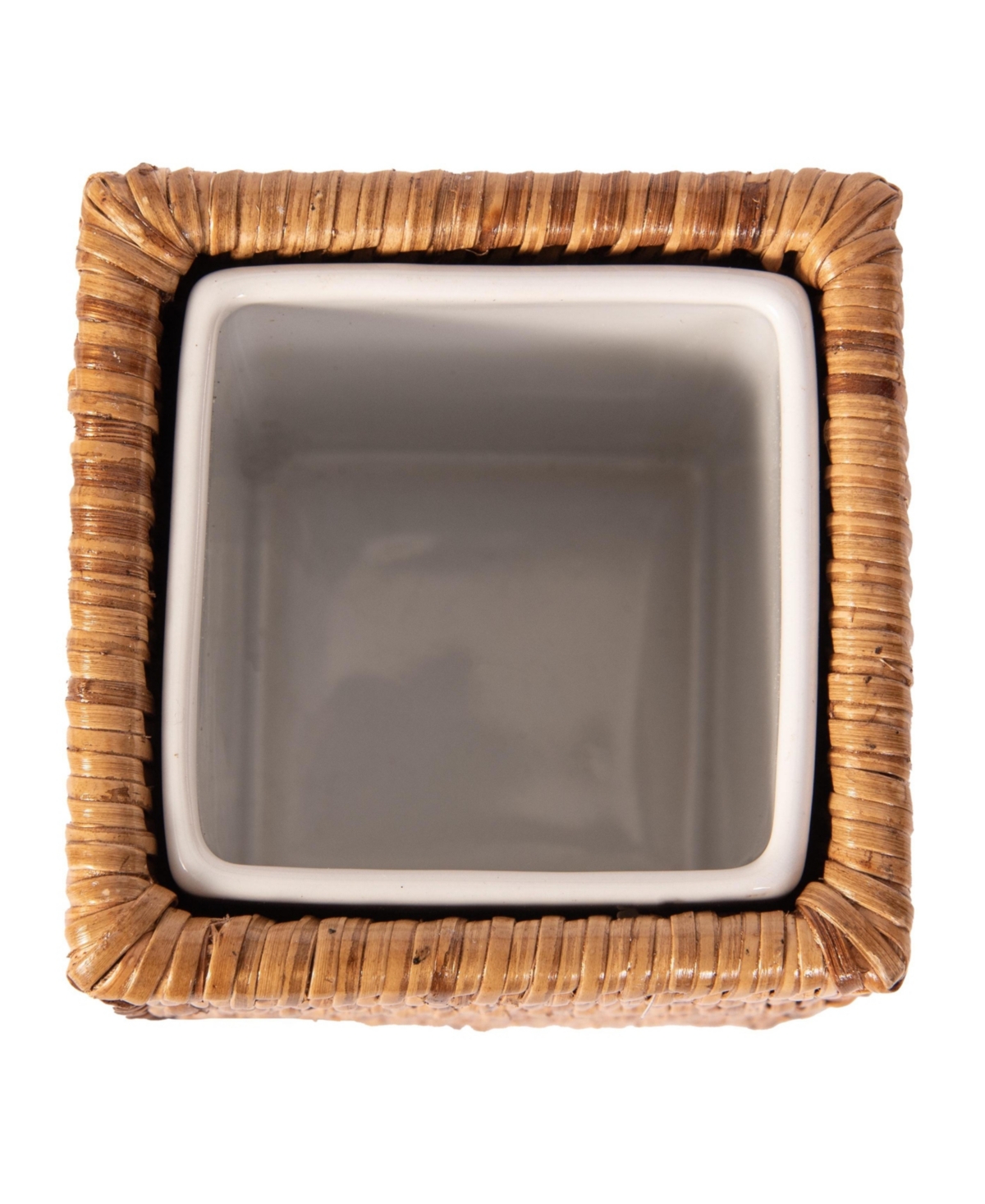 Artifacts Rattan Square Tumbler with Ceramic Insert