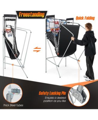 Indoor Electronic Double Basketball Game with LED Scoring and 4 Balls