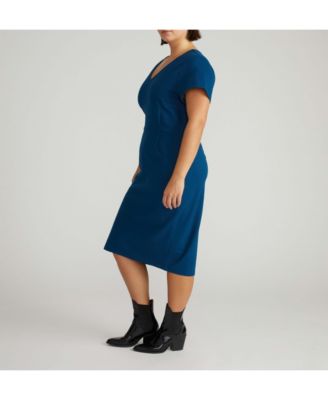 Plus Size Executive V Neck Ponte Dress