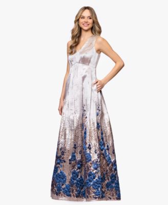 Petite Printed A-Line Long Dress
