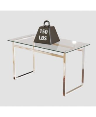 Streamdale 51" Modern Minimalist Glass Dining Table for 4-6 with Tempered Glass & Chrome Legs