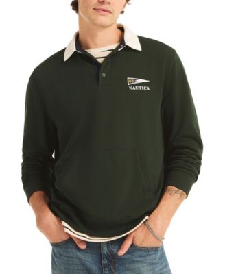 Men's Regular-Fit Kangaroo Pocket Polo Sweatshirt
