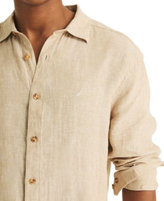 Men's Classic-Fit Spread-Collar Linen Shirt