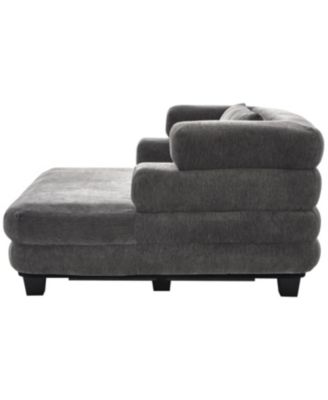 Streamdale Oversized Chaise Lounge 52.4" Modern Chenille Sofa Bed with Deep Seat, Black
