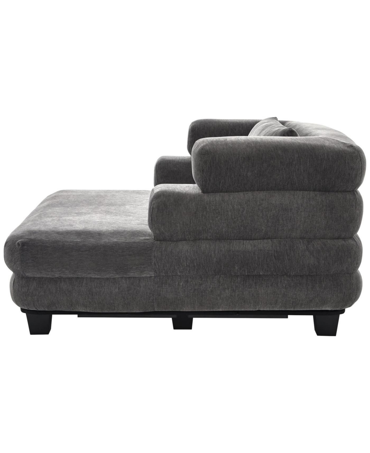 Streamdale Furniture Streamdale Oversized Chaise Lounge 52.4" Modern Chenille Sofa Bed with Deep Seat, Black
