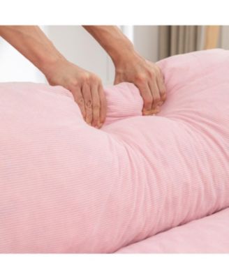 Adjustable Corduroy Floor Sofa with Straps for Versatile Configurations