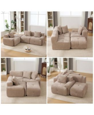 Streamdale 104.3" 4-Piece L-Shaped Upholstered Modular Sectional Sofa, Taupe
