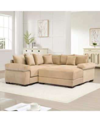 Oversized Cloud Modular Sectional Couch, Convertible, Deep Seat, Camel