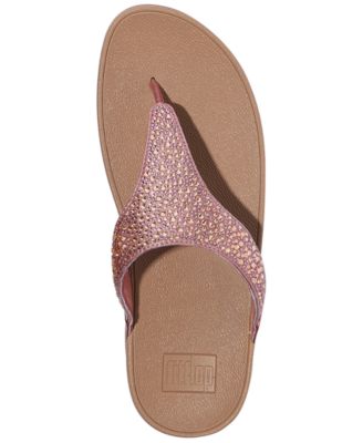 Women's Crystal Mix-Metal Metallic Slip-On Toe-Post Sandals