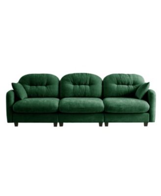Streamdale Three-Seater Modular Sectional Couch, Soft Chenille Fabric, Green