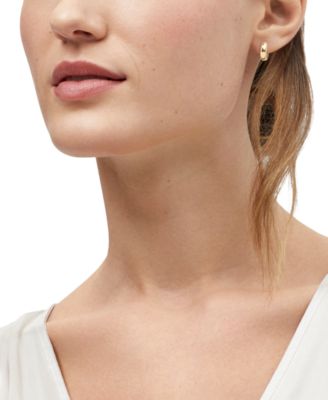 Huggies Earrings in 10k Yellow and White Gold