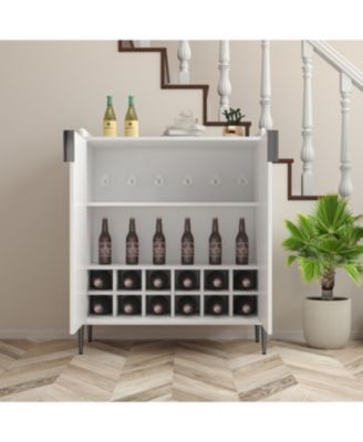 Streamdale Home wine bar cabinet with rack & shelf, modern sideboard buffet