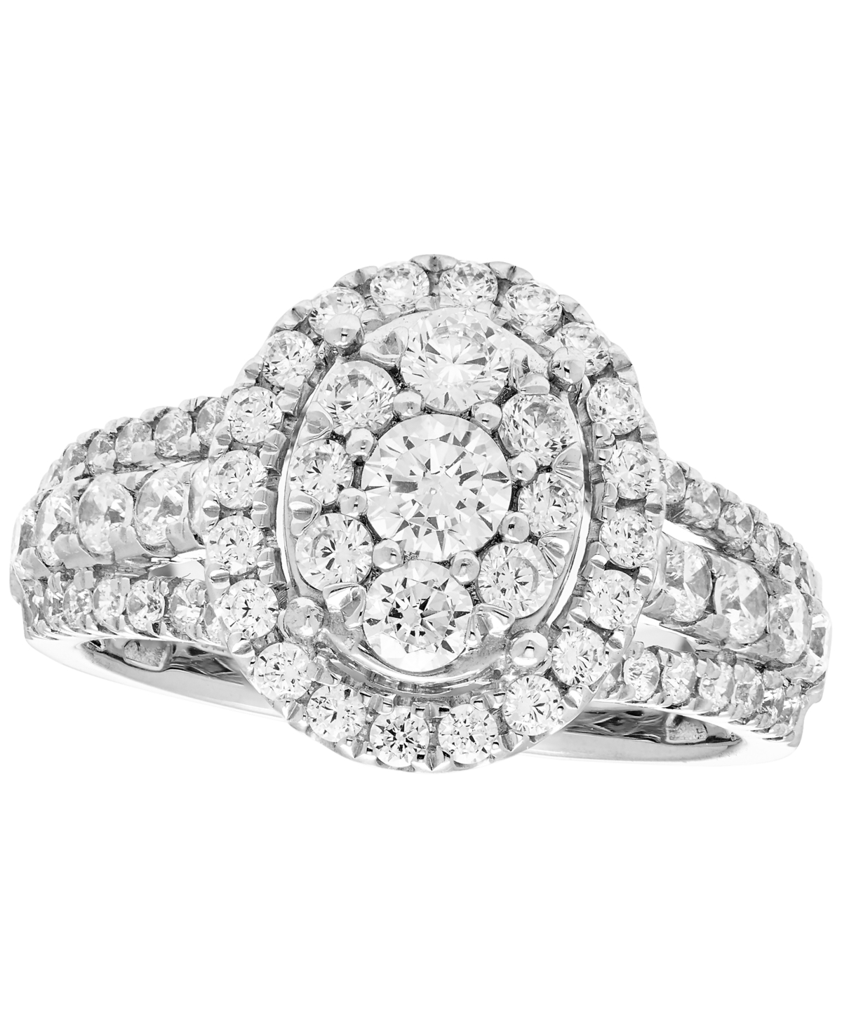 Macy's Diamond Cluster Halo Ring (1-1/2 ct. t.w.) in 14k White Gold