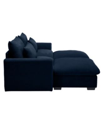  Corduroy Two-Seater Sofa with Storage Footrest, Comfy Couch