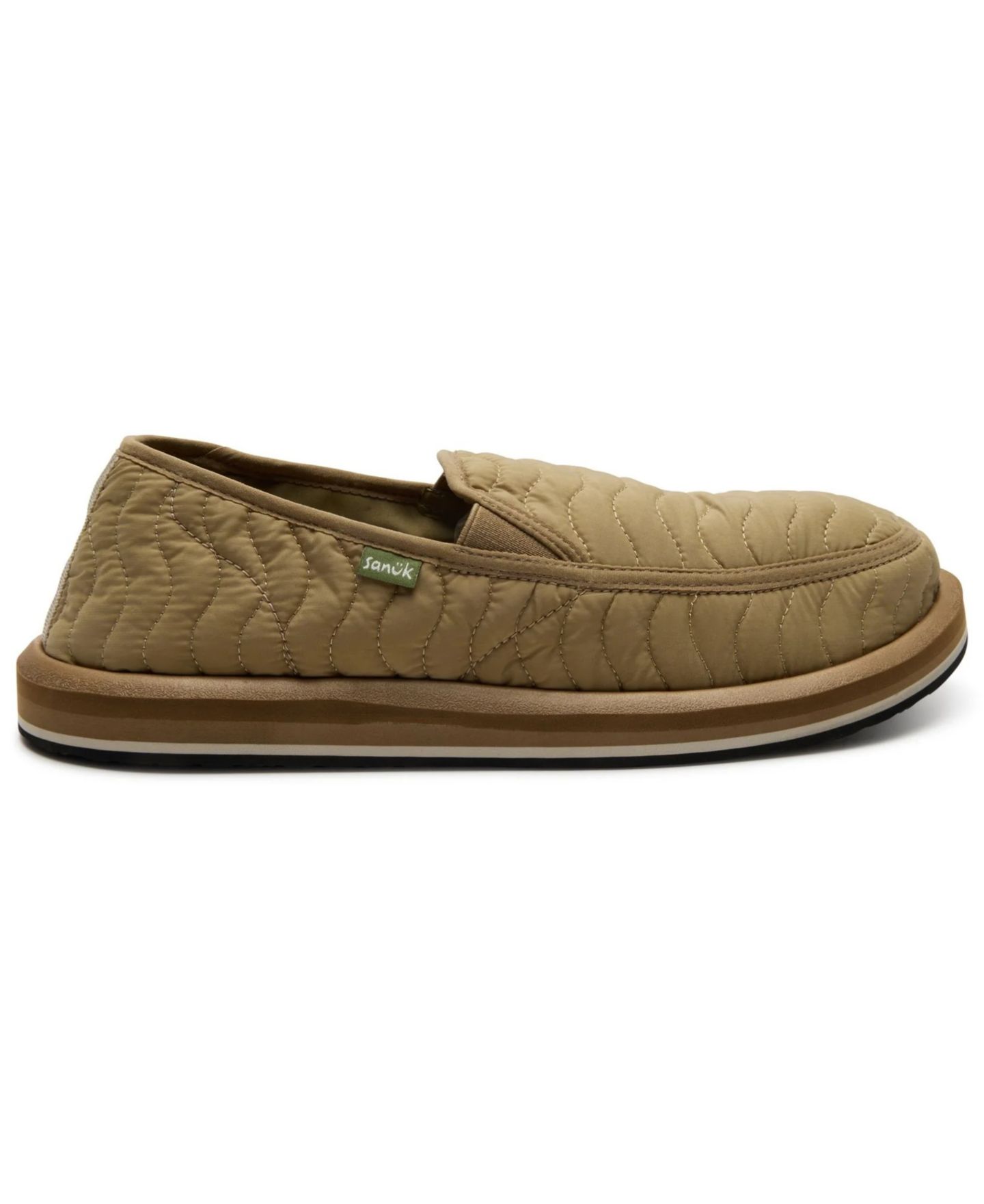 Мужские тапочки Sanuk Donny Cozy Quilted Slip-On Slippers, цвет: Бежевый — фото 2