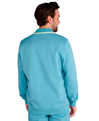 Men's Knit Collar Embroidered Cat Logo Track Jacket