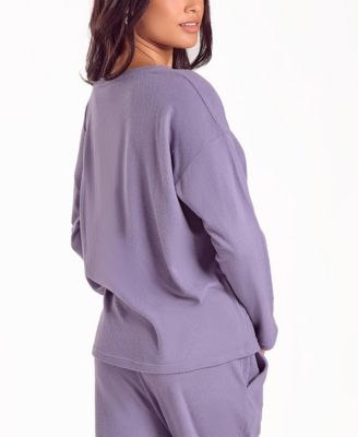 Women's Baby Waffle Stretch Knit Long-Sleeve Pajama Set