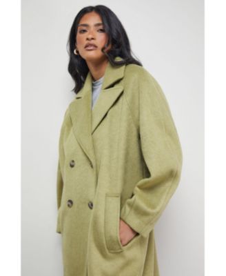 Women's Oversized Pleat Back Detail Maxi Coat