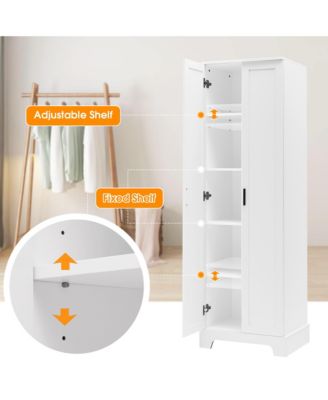 71.2"H Storage Cabinet with 2 Doors and Adjustable Shelf, MDF, for Bathroom or Office Use