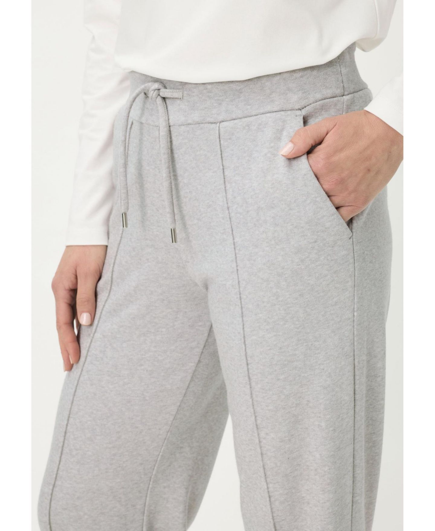 Женские брюки Olsen Anna Fit Jersey, цвет: Серый меланжевый — фото 3
